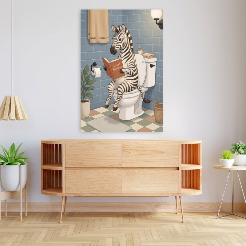 «Zetra's Quiet Reflection Zebra Architecture», art mural, H 48 po x l 32 po
