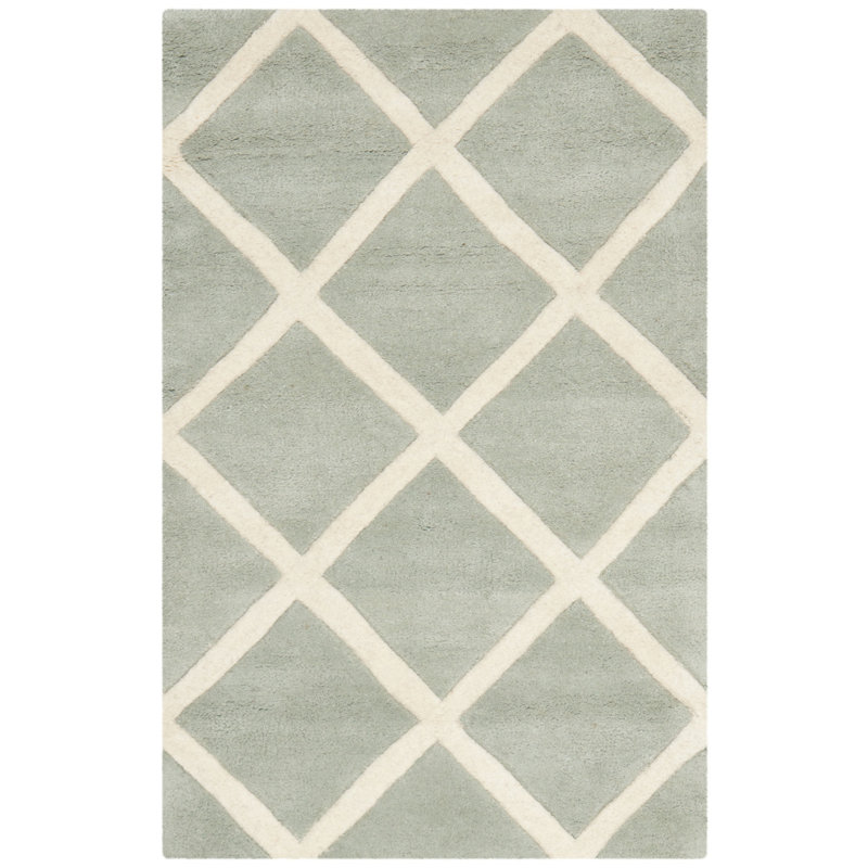 Teresita Hand Tufted Wool Geometric Rug, Rectangle 5' x 8'