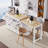 27" Pull-Out Dining Table, 4 Lockable Wheels, 2 Drawers + 4-Door Pantry, Spice Rack, 450 lb Top, Maple-Grain Finish-1608649299