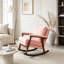 Chaise d'appoint moderne, chaise berçante avec structure en bois-130379914