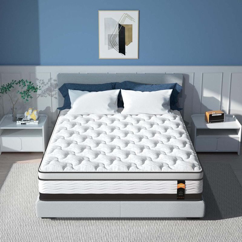 14-Inch Hybrid Mattress with Cooling Gel and Bamboo Charcoal for Optimal Comfort and Support, Twin