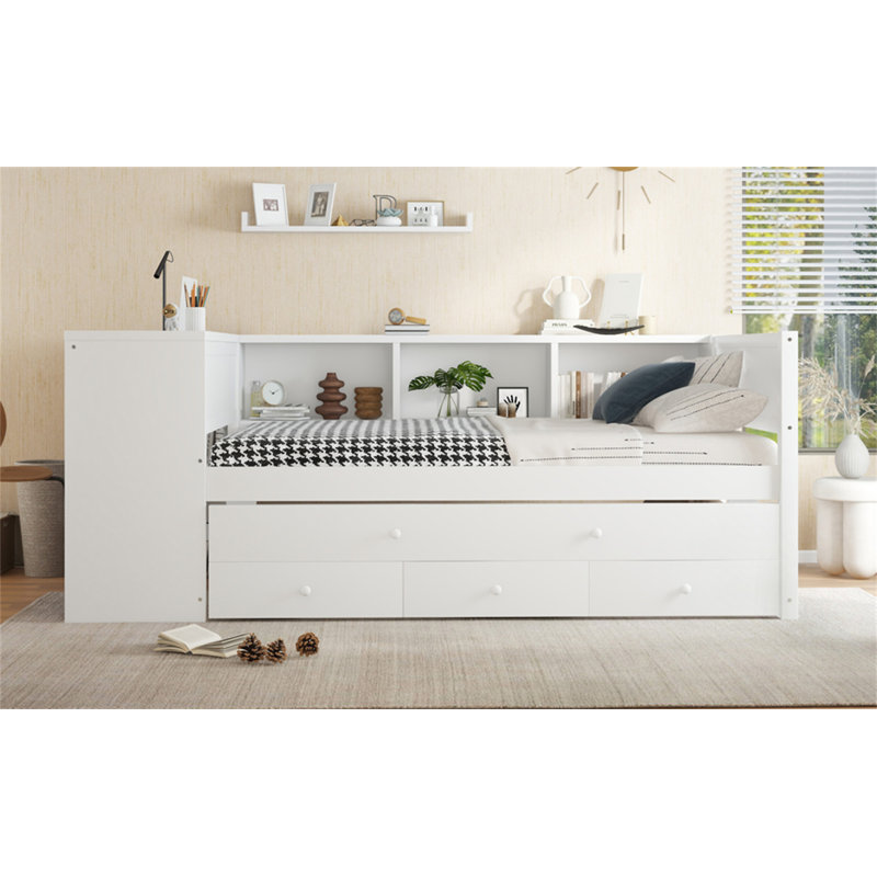 Lit de jour avec couchette, Lit simple, Blanc