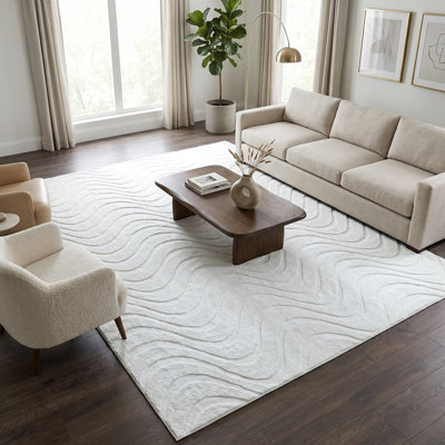 Tapis lavable White Waves