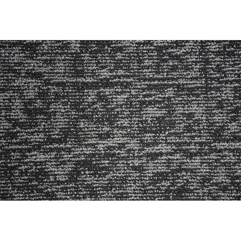 Ensemble de tapis géométriques en nylon tufté à la machine pour intérieur/extérieur, Dark Grey, Carré 2 pi