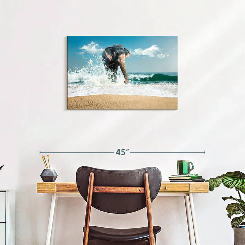 Brampt Seashore Elephant, 20" H x 30" W