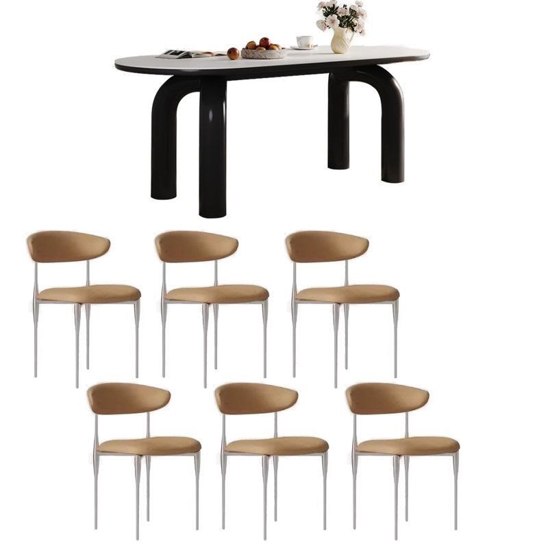 Ensemble de table de salle à manger durable à panneau en pierre durable., H 29,92 po x L 55,12 po x l 31,5 po