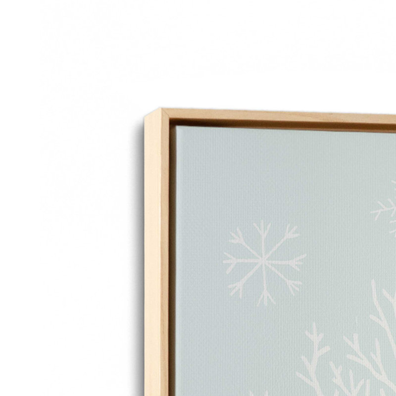 «Winter Wildlife with Christmas Tree II», reproduction sur toile dans un cadre, Encadrement brun