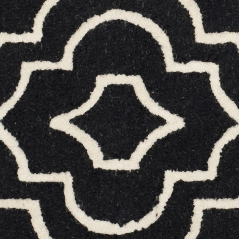 Cannen Hand Tufted Wool Geometric Rug, Round 6'