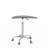Adjustable Height Tempered Glass Table Desk Table With Lockable Wheels(Adjustable Range 24.2 "~32.7 ")
