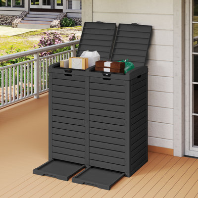 Boîte de rangement pour terrasse en résine durable 61,8 gallons Edrosie Inc