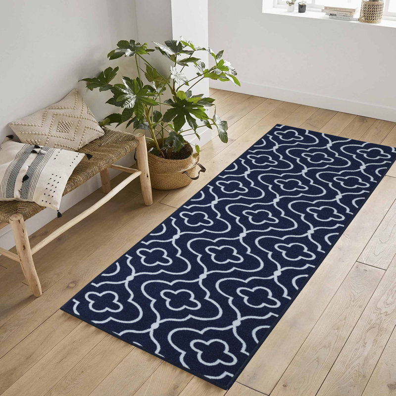 Havana Club Floral Trellis Anti Slip Washabale Hallway-Passage Corridor Kitchen Non Slip Doormats, Rectangle 67 x 220 cm