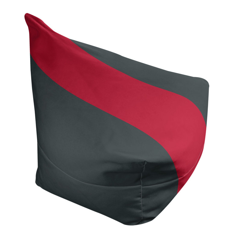 Classic Bean Bag, 30" H x 27" W x 27" D, Steel Gray/Red