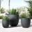 Acushnet 17.5" Dia Gray Round Planter, Outdoor Pot with Drainage Hole-1398424968-1398424974