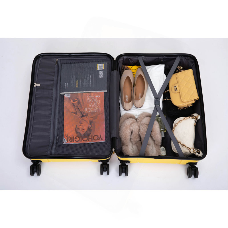 Ensemble de 3 valises à roulettes en plastique Hardshell