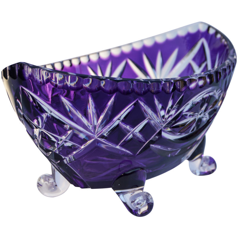 Bol décoratif en cristal mauve / transparent