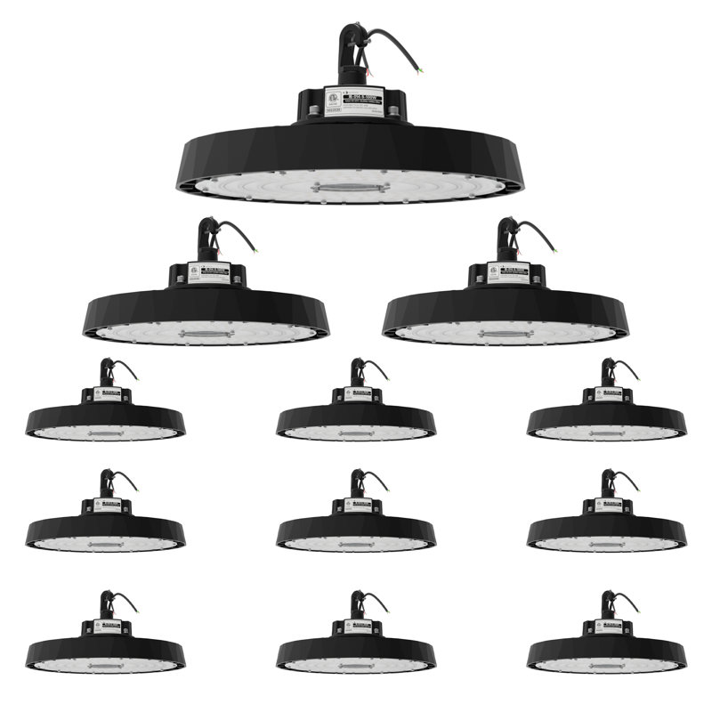 12 en 200 watts 5000 W à intensité variable intégrée UFO High Bay Light 32 000 lumens classé AC100-277V homologué DLC, 12
