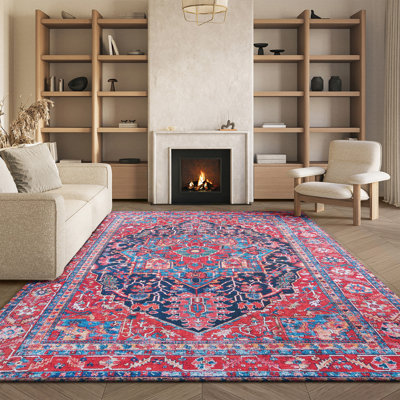 Iorgo Oriental Navy/Red Area Rug
