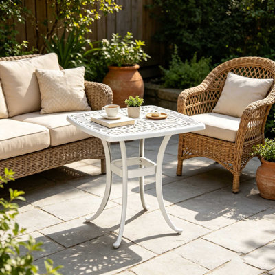 Square Metal Outdoor Bistro Table - 54 cm W 54 cm D