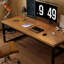 Bureau rectangulaire brun et noir en bois massif-1815258928