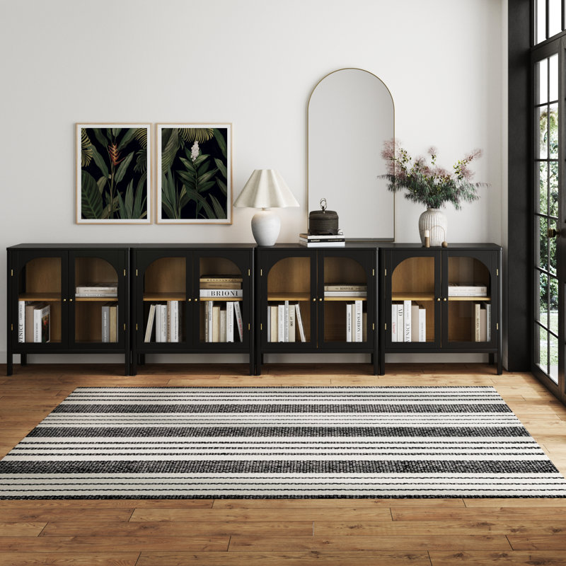 Glass TV Stand, Black