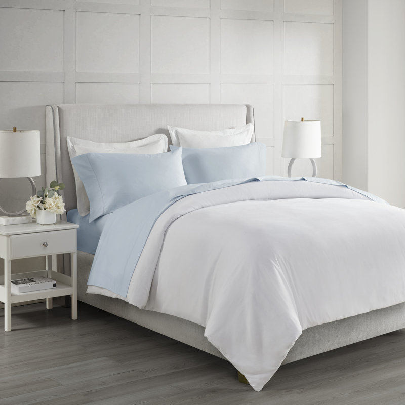  Ensemble de draps en coton de qualité égyptienne 500 fils, Grand, Bleu