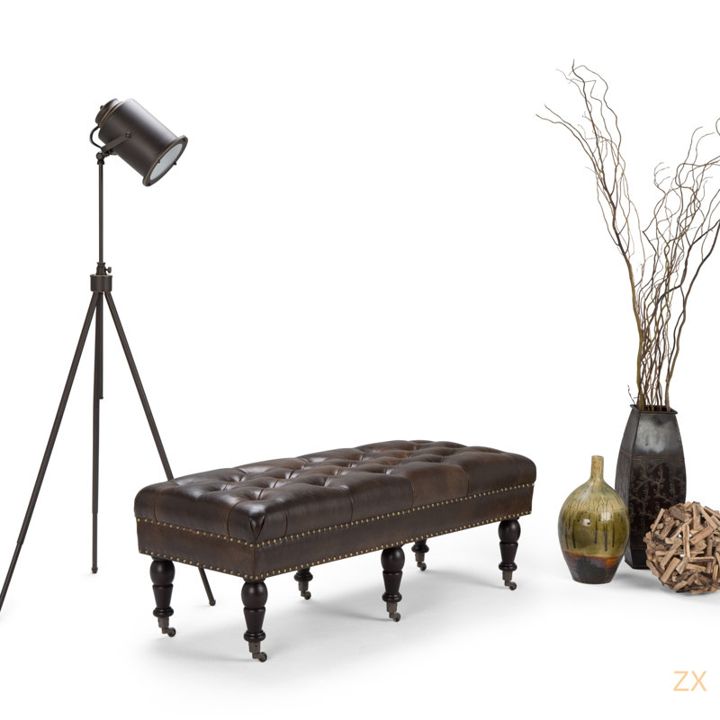 Henley - Tufted Ottoman Bench - Distressed
