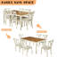 Ensemble de table de salle à manger en bois massif 7 pièces avec 6 chaises
