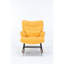 Fauteuil berçant en velours jaune - cadre, pour salon, chambre à coucher, chaise moderne, revêtement doux et structure