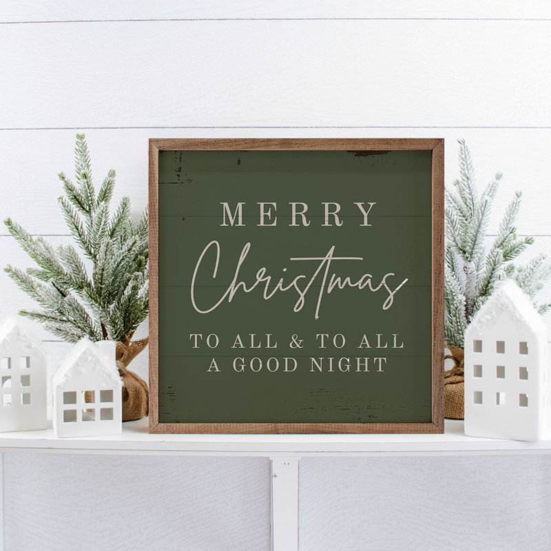 Merry Christmas To All Green, H 16 po x l 16 po