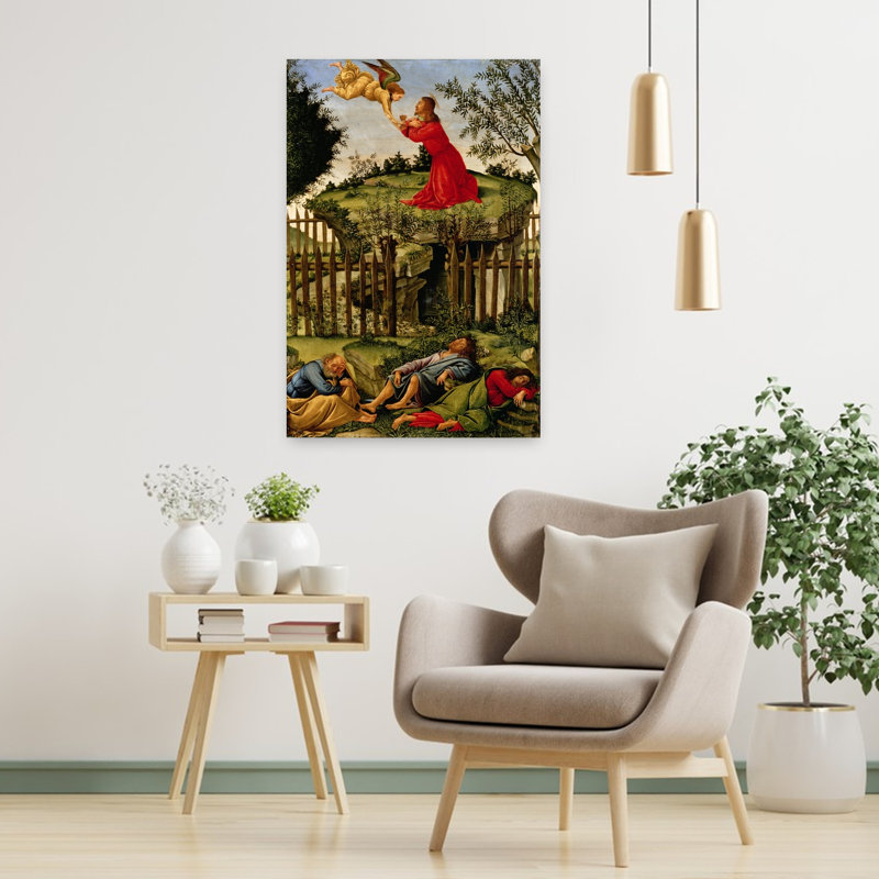 L'agonie au jardin, vers 1500. Estampe d'art mural abstraite et contemporaine., H 36 po x l 24 po