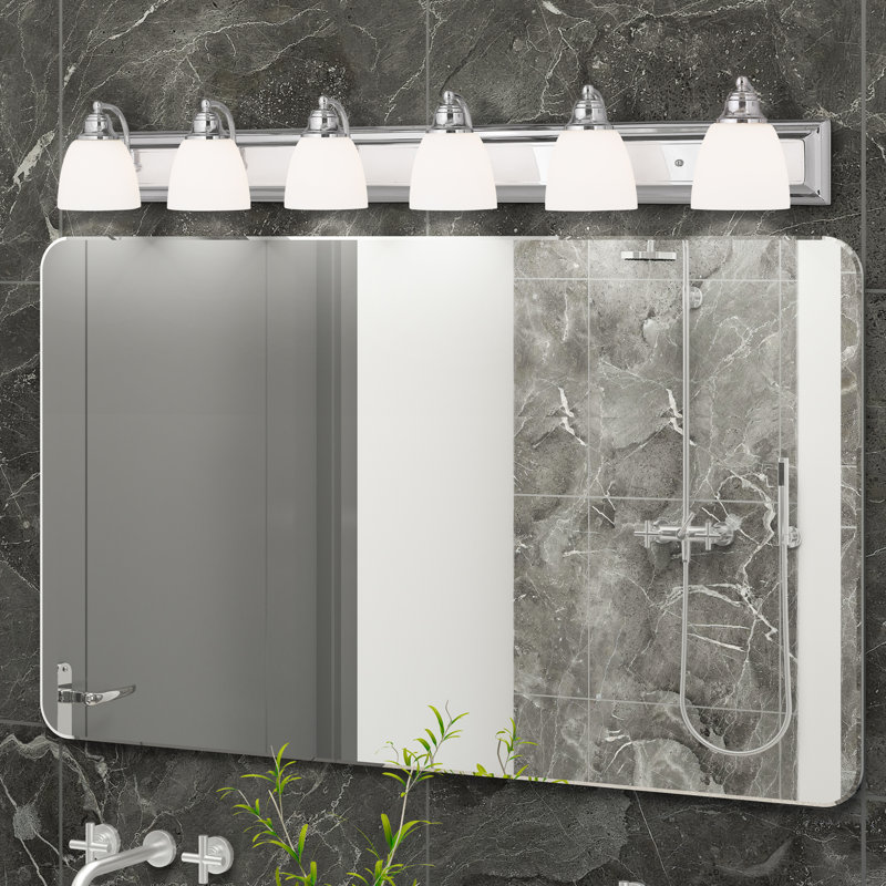 Éclairage de salle de bain à intensité variable 6 lumières Macquarie, Chrome poli