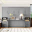 Grand lit escamotable mural avec placard, tiroirs et tablettes-1969976334