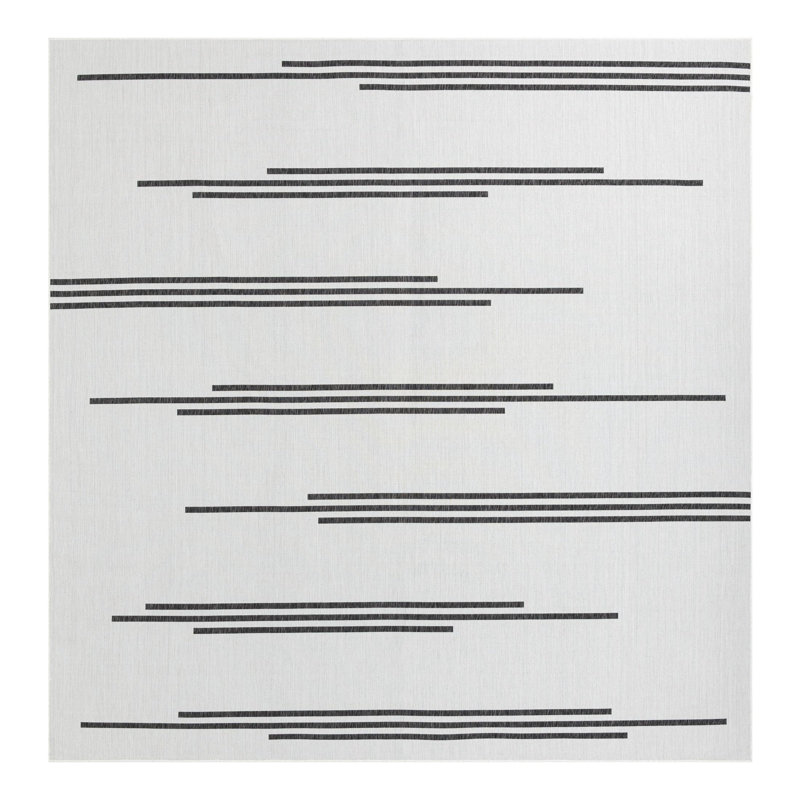Leonardville Striped Indoor/Outdoor Area Rug, Square 12'