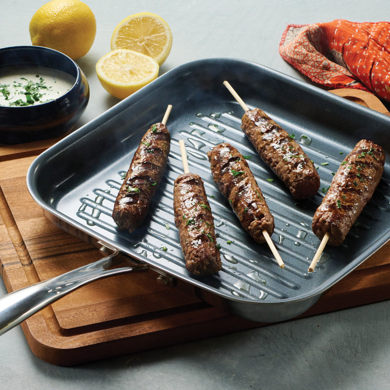 Poêle à griller en céramique Tri-Ply Clad de 10 pouces avec intérieur en céramique - Prêt pour l'induction