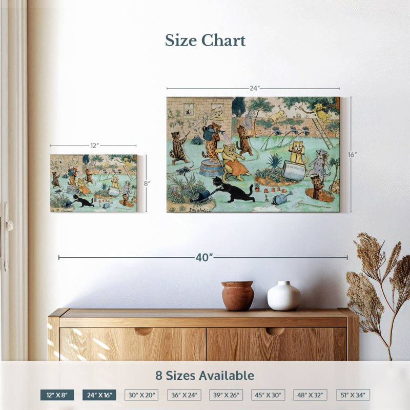 The Gardeners - Chats, H 16 po x l 24 po