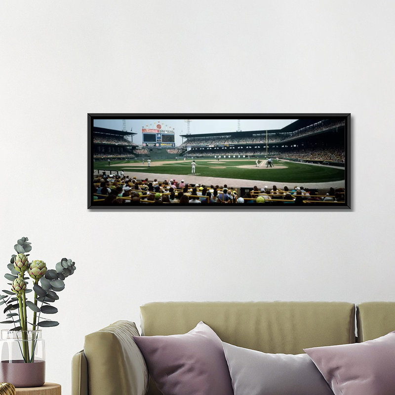 Des spectateurs panoramiques à la recherche d’une correspondance de baseball dans un stade, un champ de l’anglais américain, chicago, cuisine county, illinois, reproduction de photo sur toile