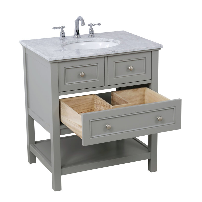 Ensemble de meuble-lavabo simple 30 po Bonsai, gris