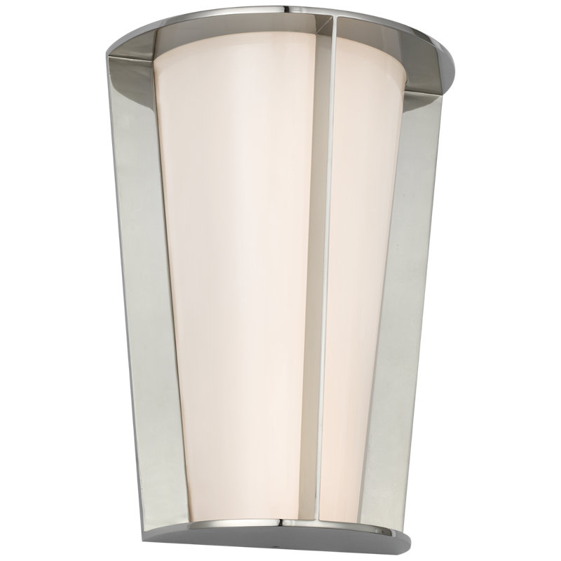 Barbara Barry Phinn 12" Tapered Sconce, Polished Nickel, Steel