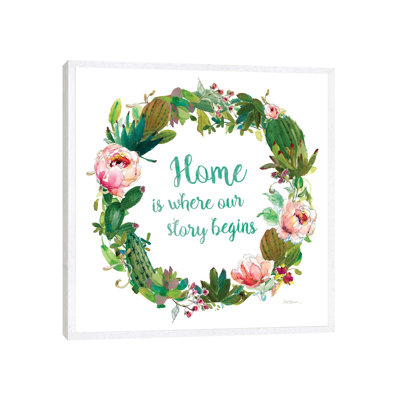 Home Cactus Wreath by Carol Robinson - Print on Canvas