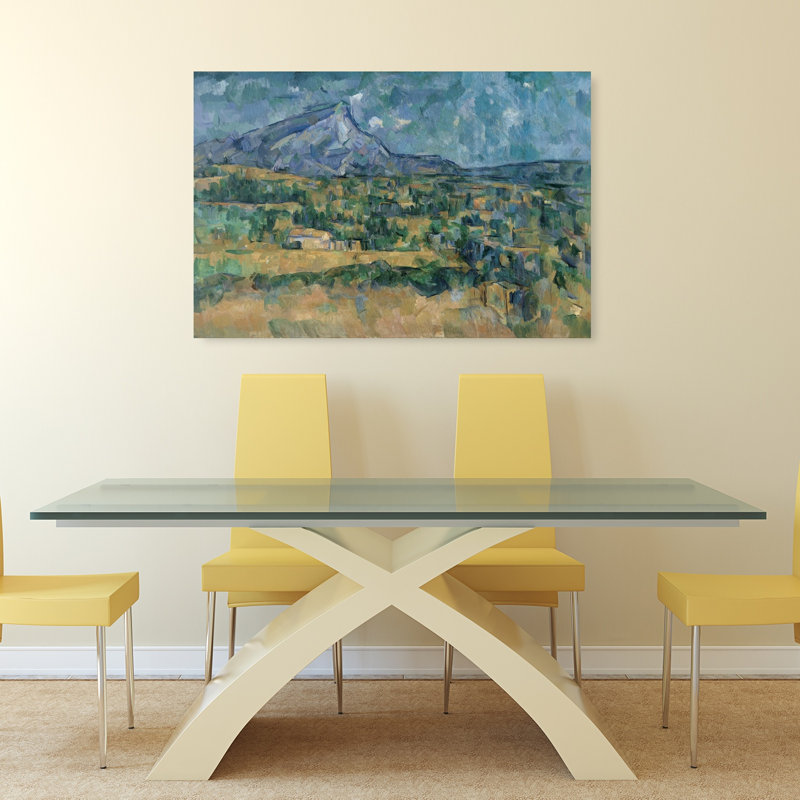 Mont Sainte-Victoire, vers 1902-1906. Estampe murale contemporaine abstraite impressionniste représentant un paysage de montagne.