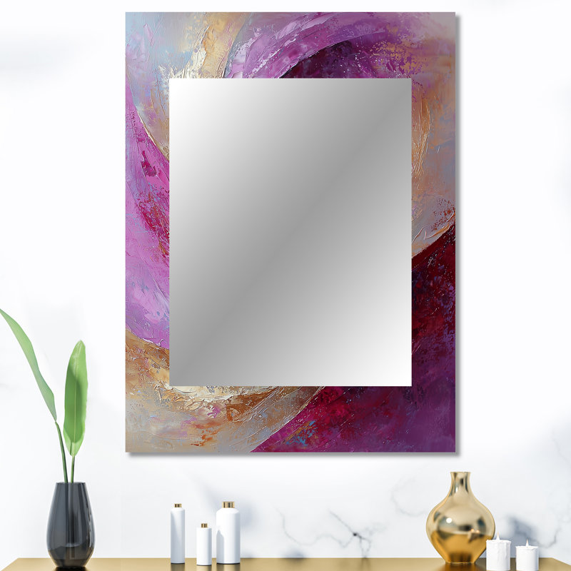 Abstract Lavender Tranquility Balance I - Modern Large Wall Mirror, Modern Unique Mirror, Printed Metal Art, 40" x 30"