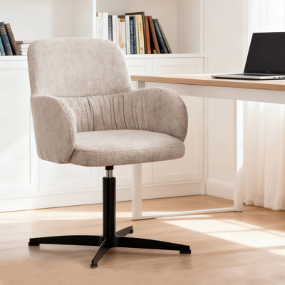 Cozy Swivel Upholstered Workspace Accent Office Chair by Latitude Run