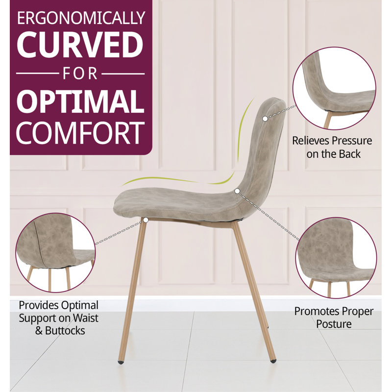 Mose Upholstered Dining Chair x4, Brown, 4