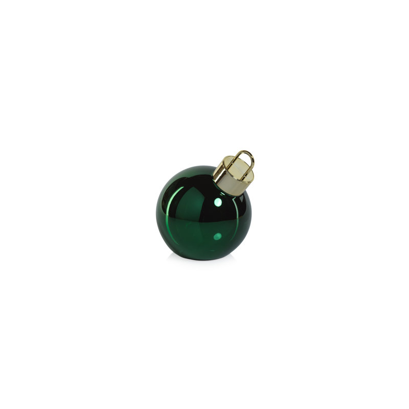 LED 6" Glass Tabletop Ball Ornaments, Set of 2, Green