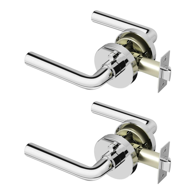 Poignée de porte Arc d'intimité moderne pour (lit et salle de bain) - style minimaliste élégant en chrome, Chrome chrome