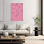 Pink Berries And Stars Whimsical Abstract Contemporary Rose Winter Landscape Wall Art Print by Annick - Wrapped Canvas Print-966552562