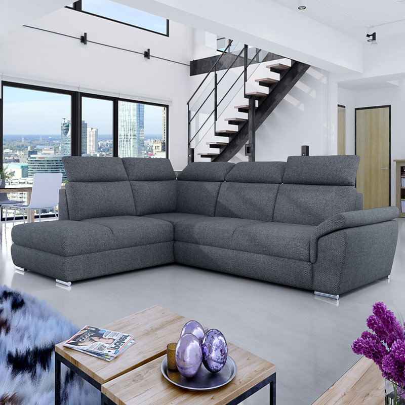 Carpentras 4 Seater Sofa Bed, Left Hand Facing, Grey/Anthracite