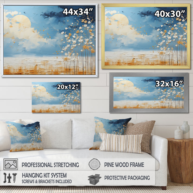 Nuage de prairies collages - impression, H 30 po x l 40 po x P 1,5 po, Cadre photo blanc