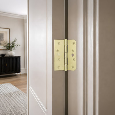 Deltana S41/4058BU2DR-S Special Hinge for Fiber Glass Doors, 4" x 4-1/4" x 5/8" Radius x SQ, Ball Bearings, Security Stud in Zinc Dichromate Pair
