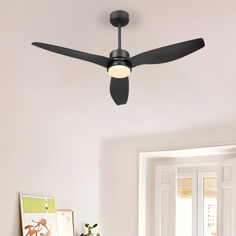 Tibuh 52'' Ceiling Fan with LED Lights, Matte Black